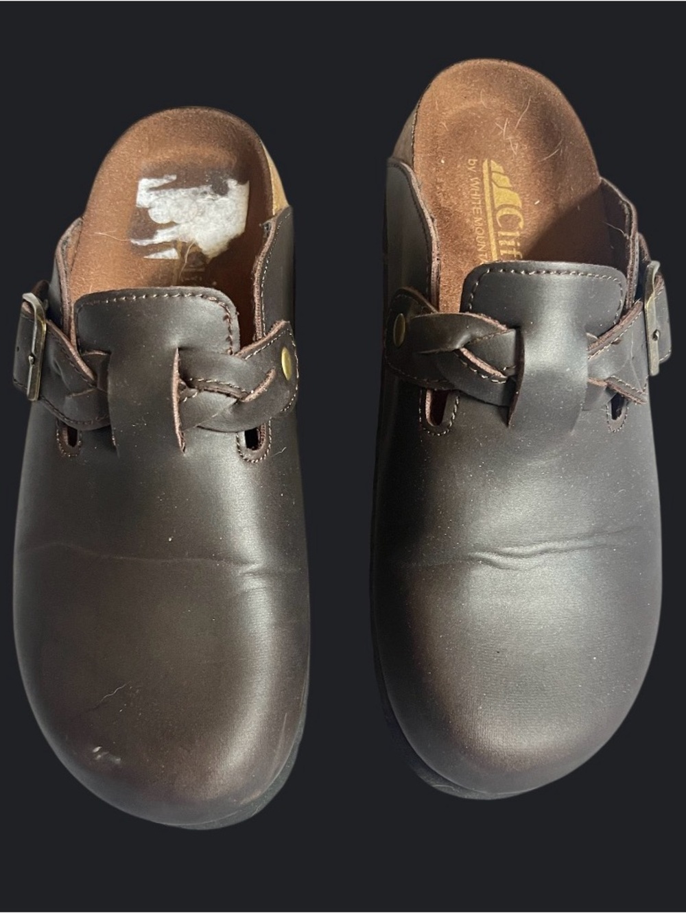 Brown  Slip-On Clogs with Braided Strap